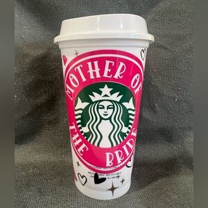 Starbucks Pink and White Mother of the Bride Tumbler